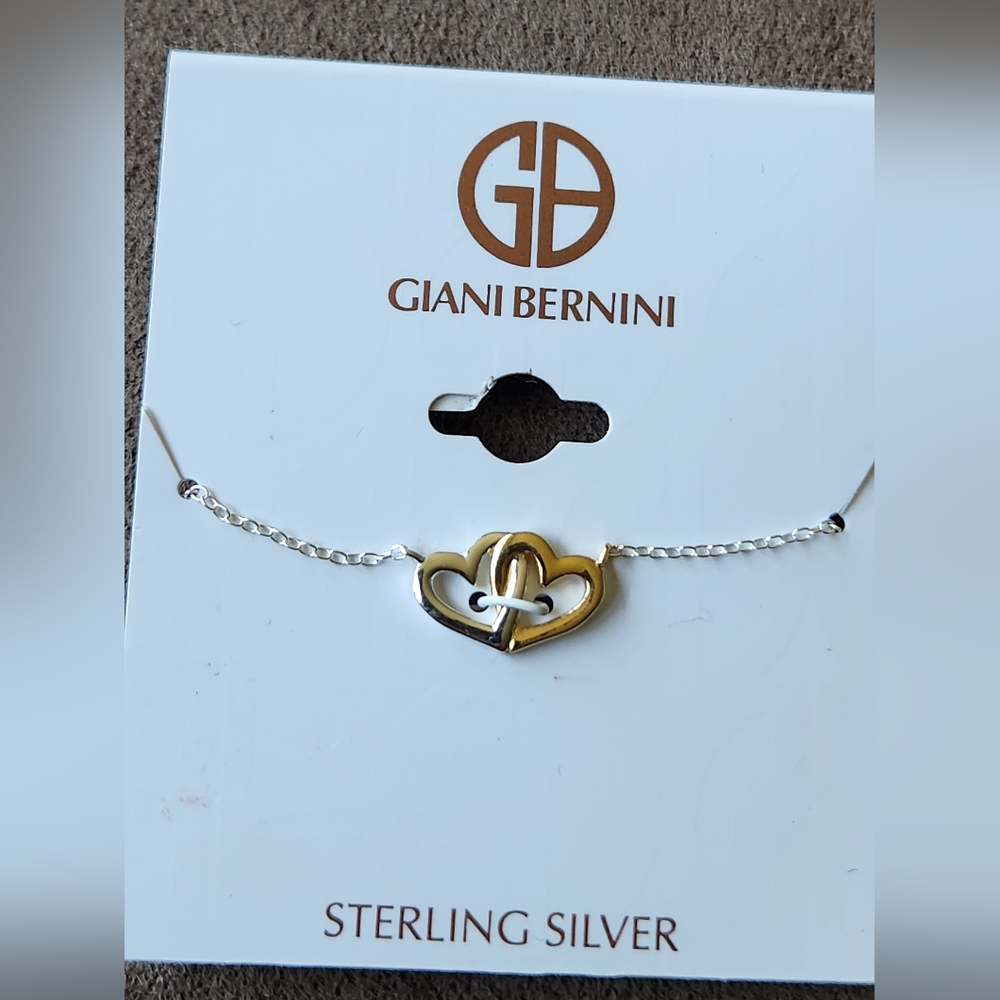 Giani Bernini Sterling Silver Double Heart Necklace NWT